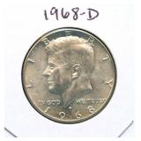 1968-D Kennedy Silver Half Dollar - 40% Silver