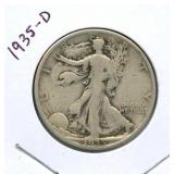 1935-D Walking Liberty Silver Half Dollar