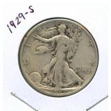 1929-S Walking Liberty Silver Half Dollar