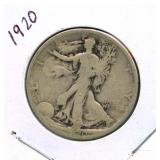 1920 Walking Liberty Silver Half Dollar