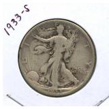 1933-S Walking Liberty Silver Half Dollar