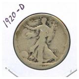 1920-D Walking Liberty Silver Half Dollar