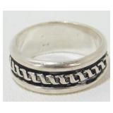 Sterling Silver Wide Band Ring - Size 9
