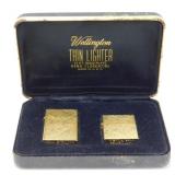 NOS 14k Plated Wellington Thin Lighter Set