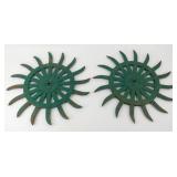 * 2 Heavy Steel John Deere Rotary Hoe Wheels