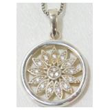 Sterling Silver Sunflower Necklace - 18ï¿½