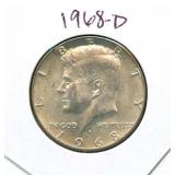 1968-D Kennedy Silver Half Dollar - 40% Silver