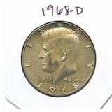1968-D Kennedy Silver Half Dollar - 40% Silver