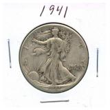 1941 Walking Liberty Silver Half Dollar