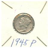1945-P Mercury Silver Dime