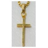 Vintage Gold Over Sterling Silver Cross Necklace