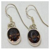 Sterling Silver Faceted Topaz Earrings - 1.25ï¿½
