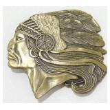 Vintage Native American Brass Indian Chief Belt
