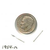 1954-D Roosevelt Silver Dime