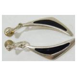 Vintage Sterling Silver Enamel Earrings Made In