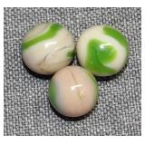 (3) Vintage Akro Agate Peltier Art Swirl Marbles