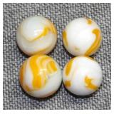 (4) Vintage Akro Agate Peltier Art Swirl Marbles