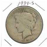 1934-S Peace Silver Dollar