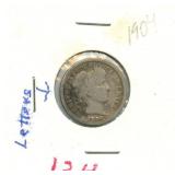 1904 Barber Silver Dime