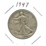 1947 Walking Liberty Silver Half Dollar