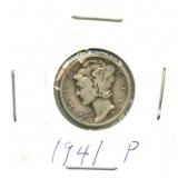 1941-P Mercury Silver Dime