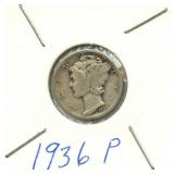 1936-P Mercury Silver Dime