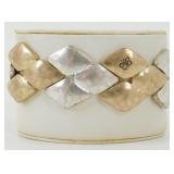 BELLA UNO Two Tone Geometric Stretch Bracelet -