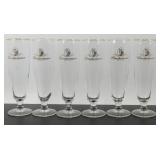 * 6 Budweiser Pilsner Glasses