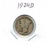 1924-D Mercury Silver Dime
