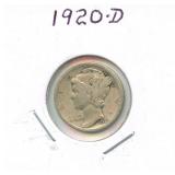 1920-D Mercury Silver Dime