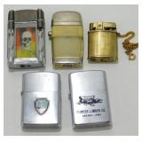 Lot of 5 Vintage Lighters