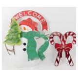 Metal Snowman & Candy Canes