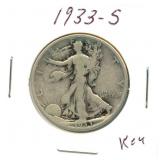 1933-S Walking Liberty Silver Half Dollar