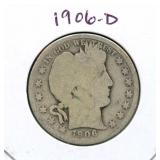 1906-D Barber Silver Half Dollar