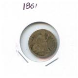 1861 Seated Liberty Silver Dime