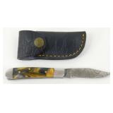 New Damascus Blade Folding Pocket Knife with