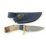 New Damascus Blade Mini Drop Point Knife with