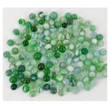 Large Group of Vintage Marbles - Greens