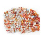 Large Group of Vintage Marbles - Orange, White,