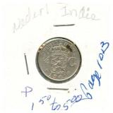 1941-P Netherlands East Indies Silver 1/4 Gulden