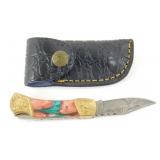 New Damascus Blade Folding Pocket Knife with