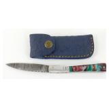 New Damascus Blade Folding Pocket Knife with