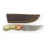 New Damascus Blade Straight Back Knife with