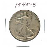 1945-S Walking Liberty Silver Half Dollar