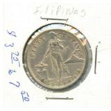 1944-S Philippines Silver Fifty Centavos