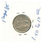 1943-D Australian Silver Sixpence