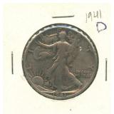 1941-D Walking Liberty Silver Half Dollar