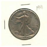 1941 Walking Liberty Silver Half Dollar