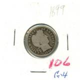 1899 Barber Silver Dime