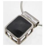 Sterling Silver Marked Necklace with Stone